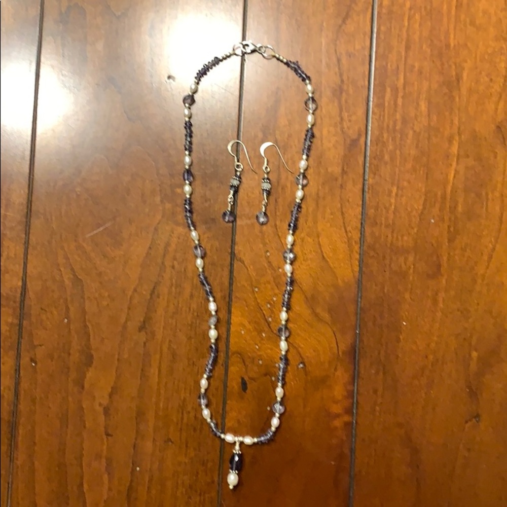 Handmade necklace and earrings set